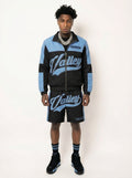 Vandal Vir Tracksuit - Black & Light Blue